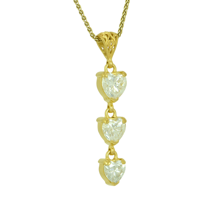 White Moissanite Heart Pendant