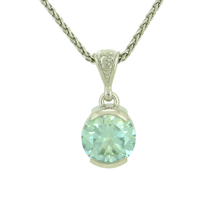 Light Blue Moissanite Pendant