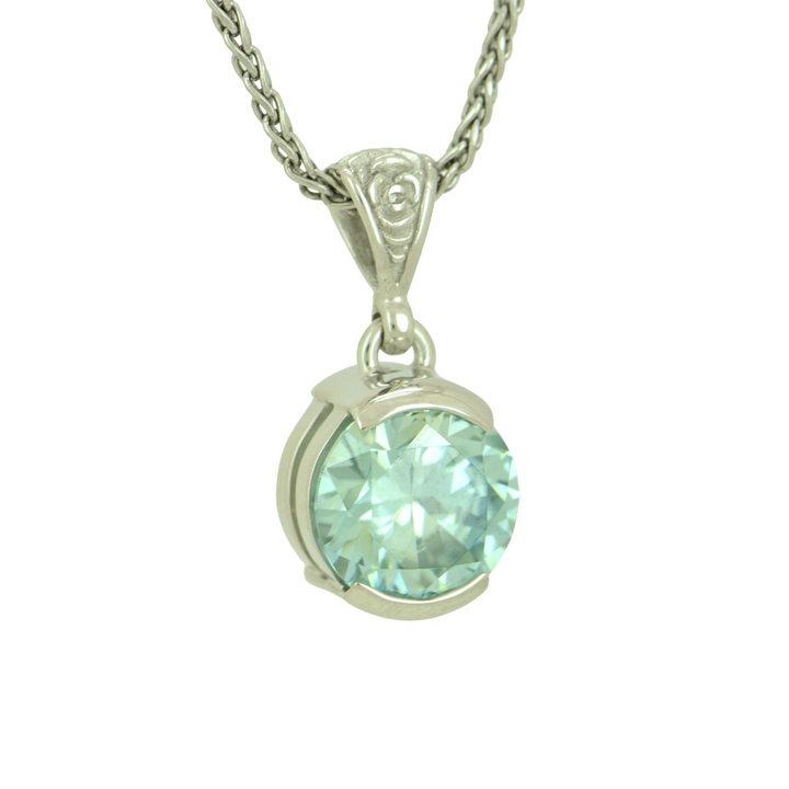 Light Blue Moissanite Pendant