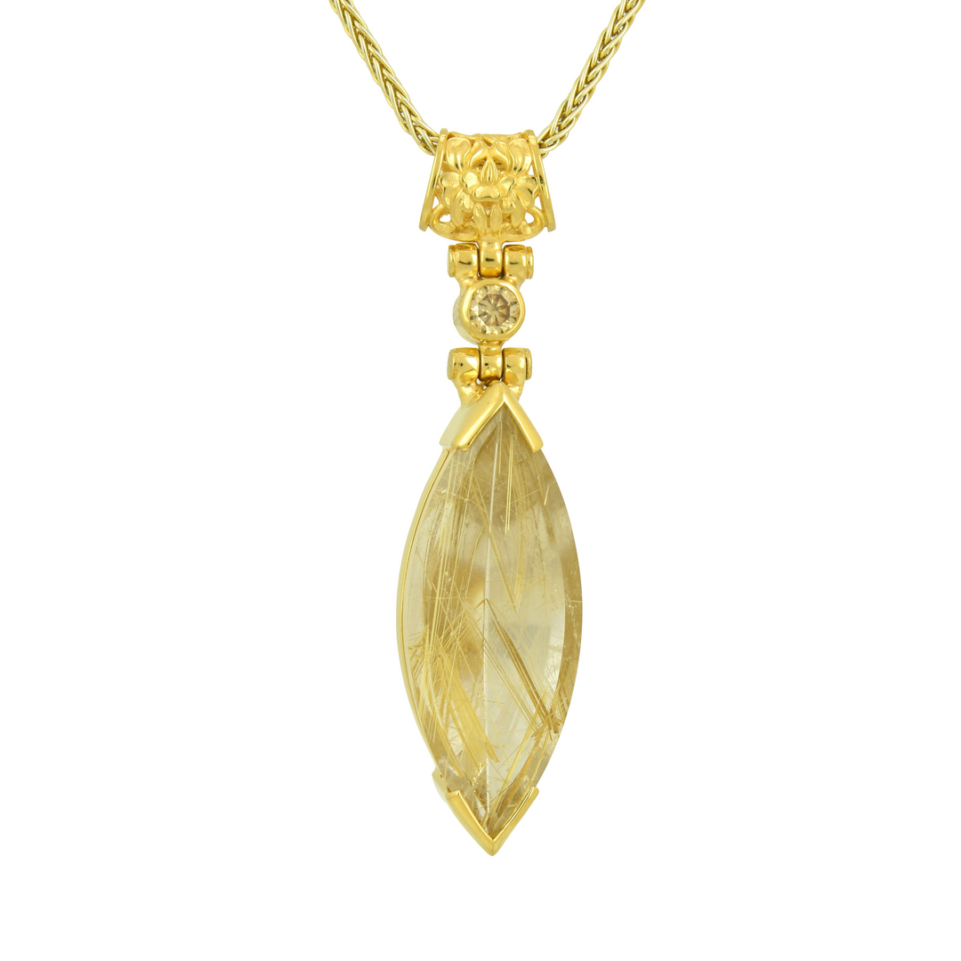 Golden Rutilated Quartz Pendant