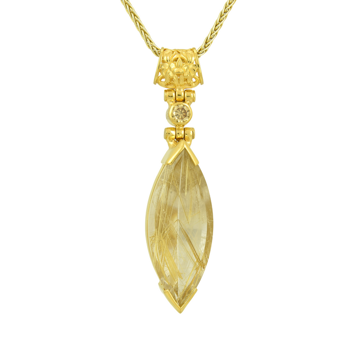 Golden Rutilated Quartz Pendant