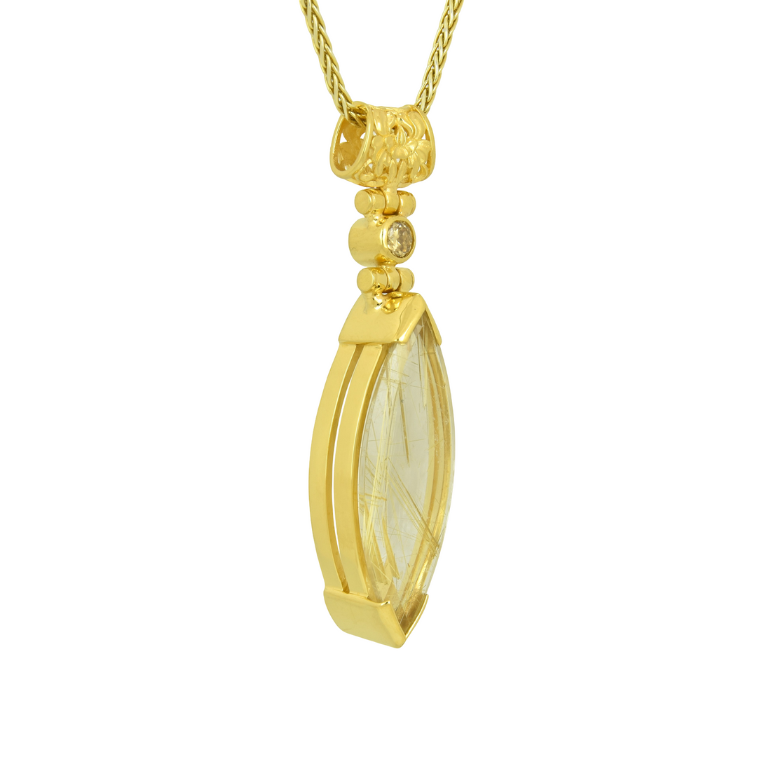 Golden Rutilated Quartz Pendant