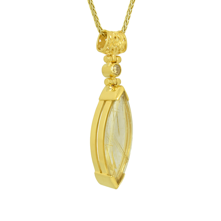 Golden Rutilated Quartz Pendant