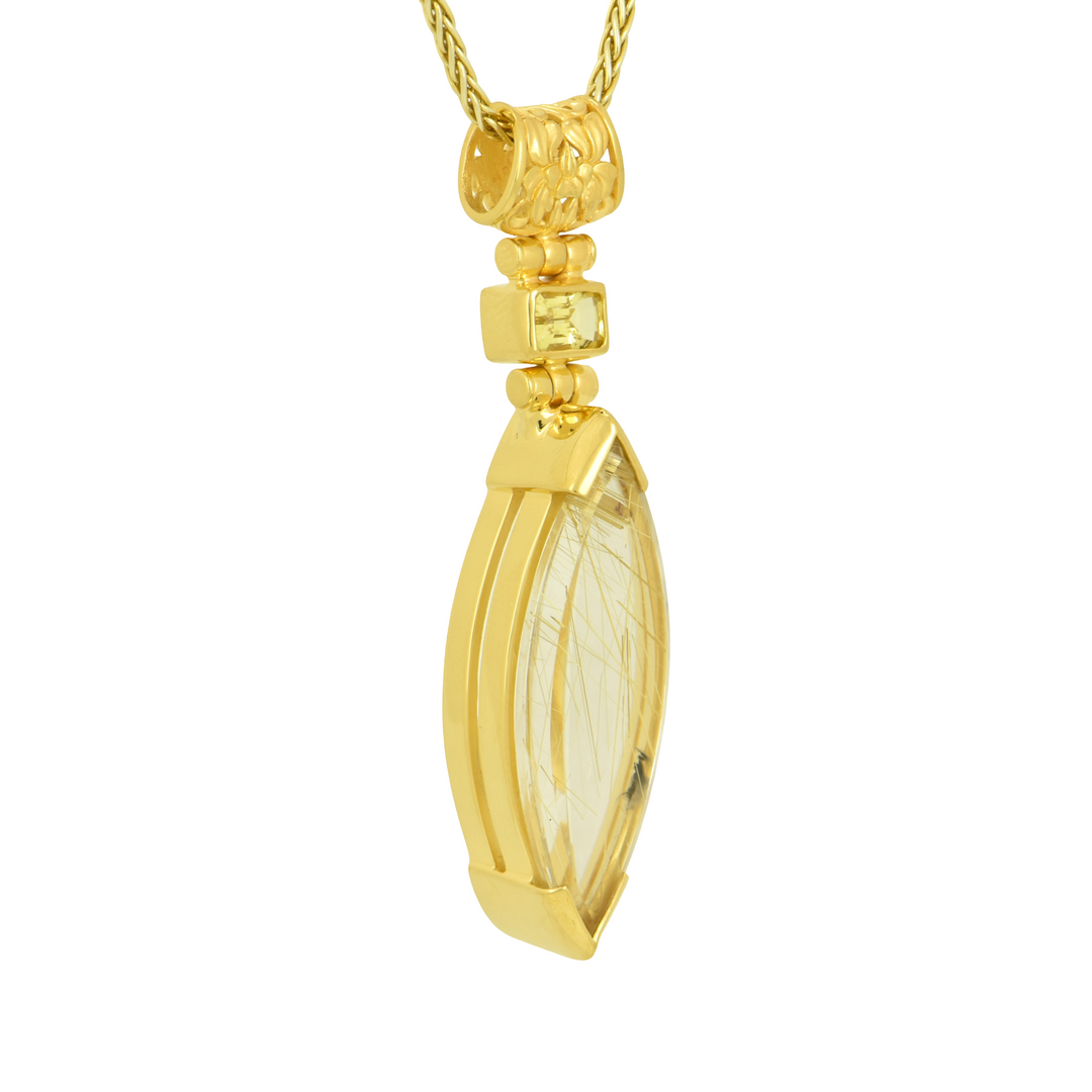 Golden Rutilated Quartz Pendant