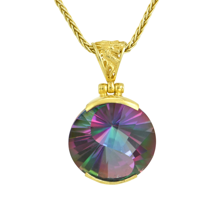 Peacock Mystic Quartz Pendant