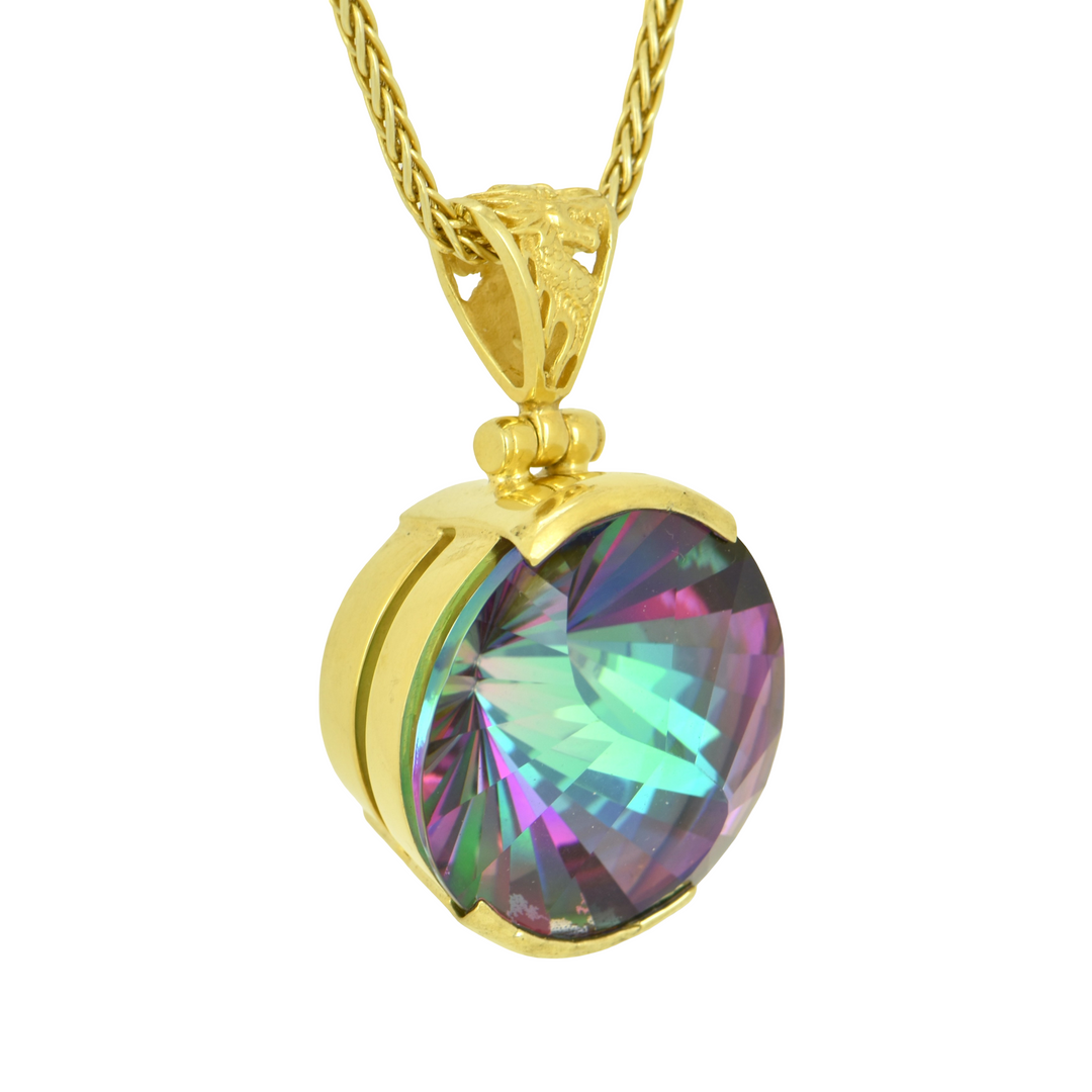 Peacock Mystic Quartz Pendant