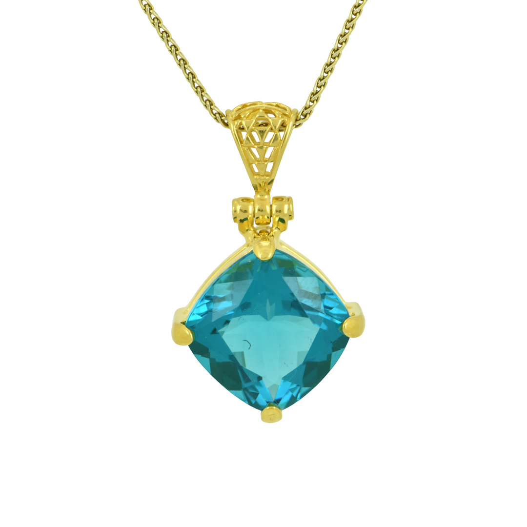 Blue Green Obsidian Pendant