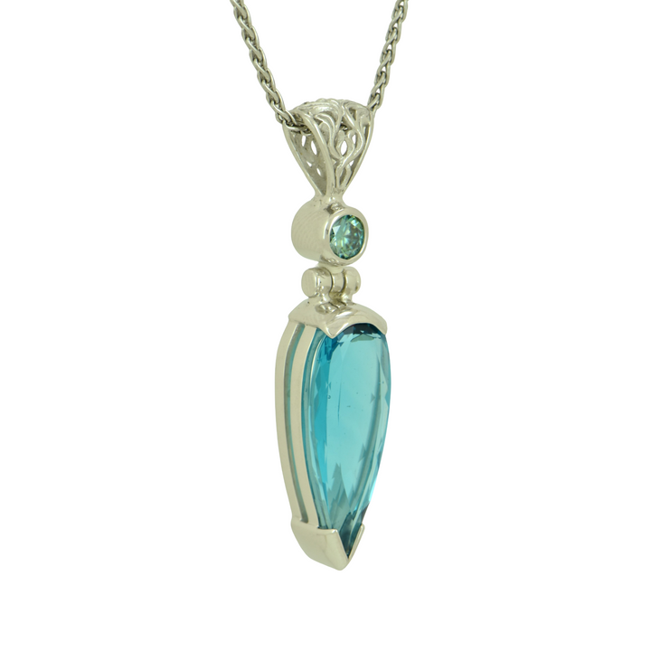 Blue Green Obsidian Pendant