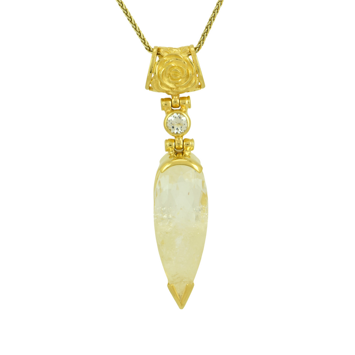 Quartz With Sulphur Pendant