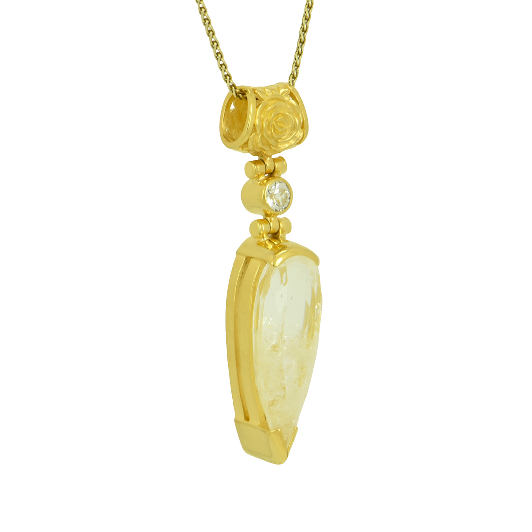 Quartz With Sulphur Pendant