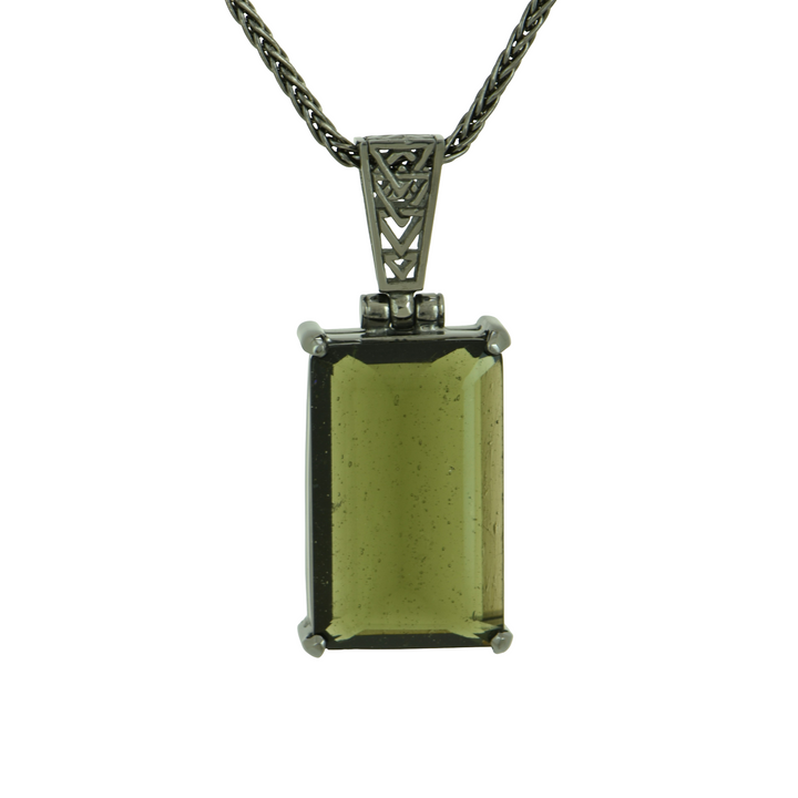 Faceted Moldavite Pendant