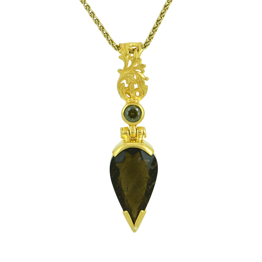 Faceted Moldavite Pendant