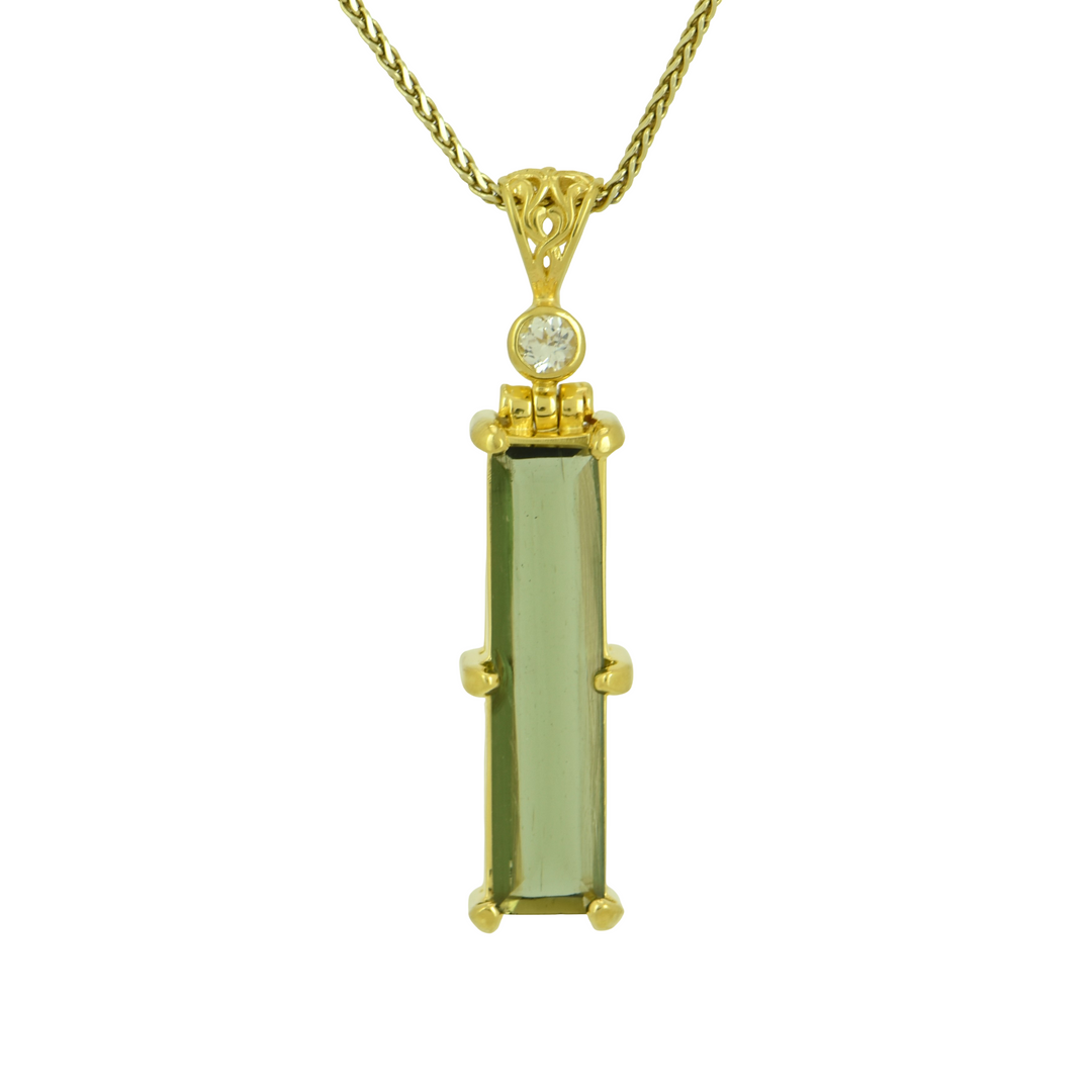 Faceted Moldavite Pendant