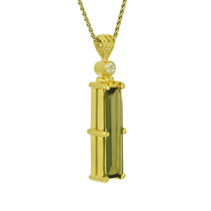 Faceted Moldavite Pendant