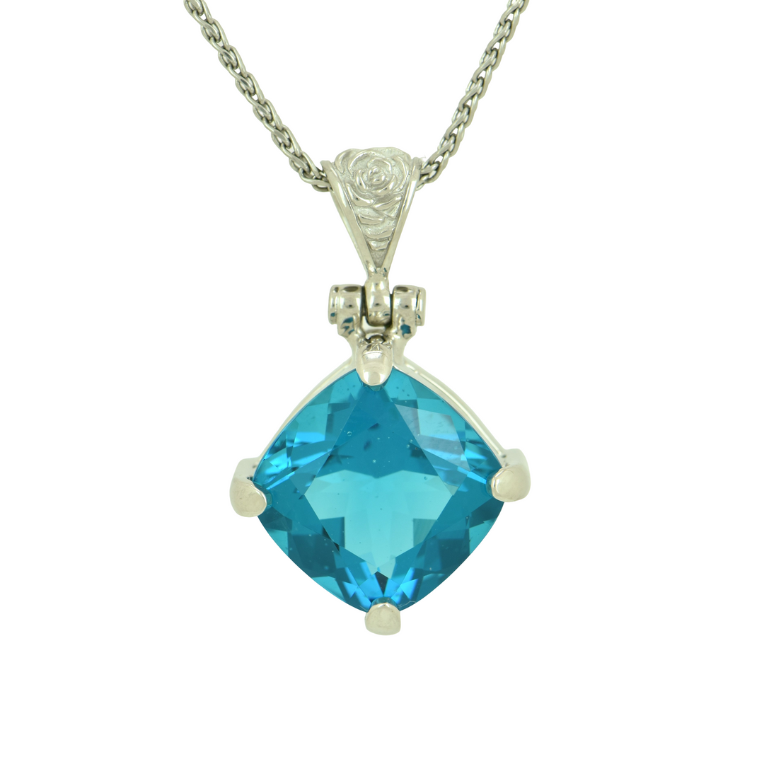 Blue Green Obsidian Pendant