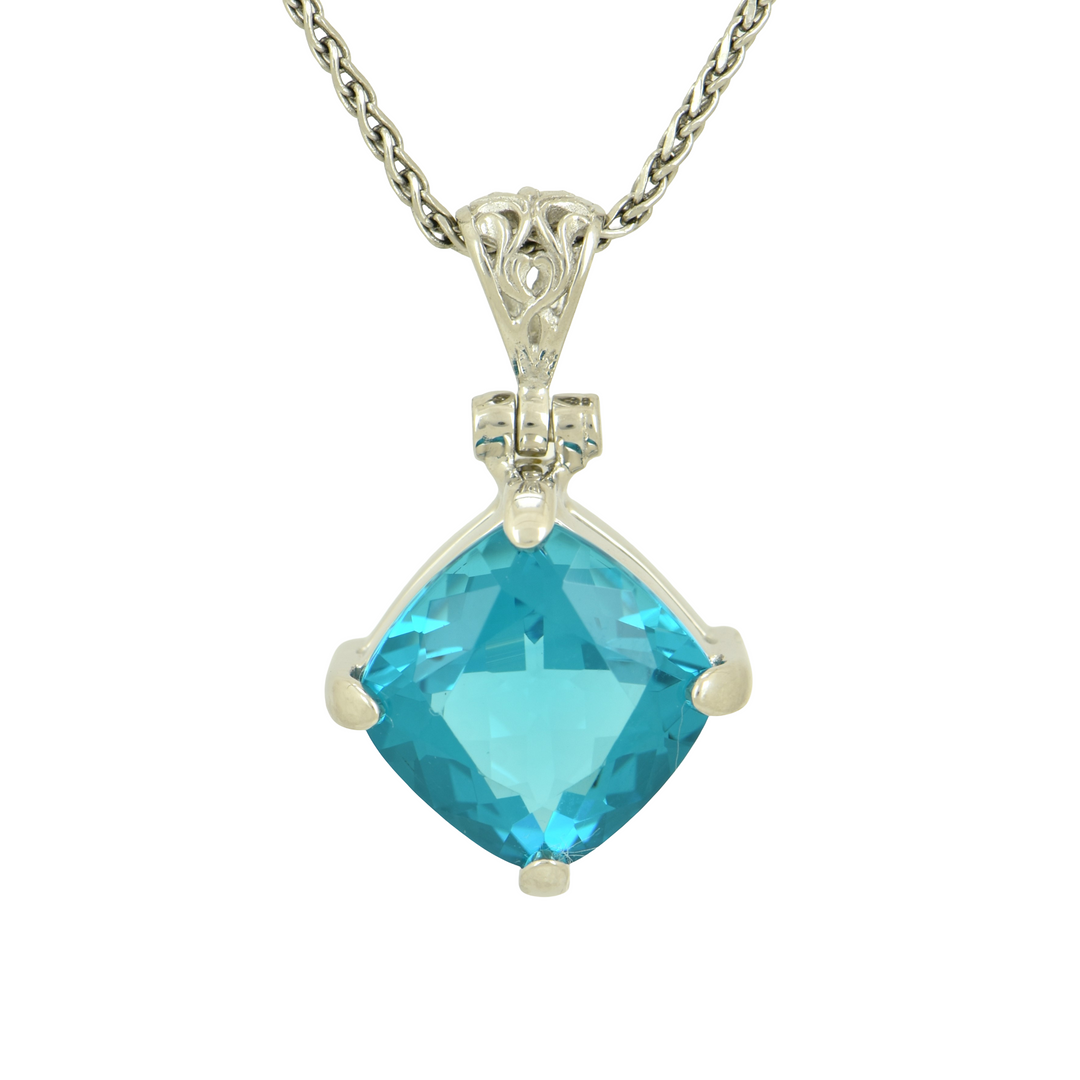 Blue Green Obsidian Pendant