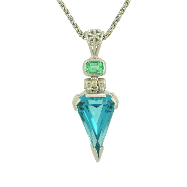 Blue Green Obsidian Pendant