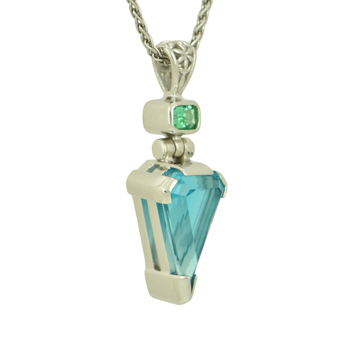 Blue Green Obsidian Pendant