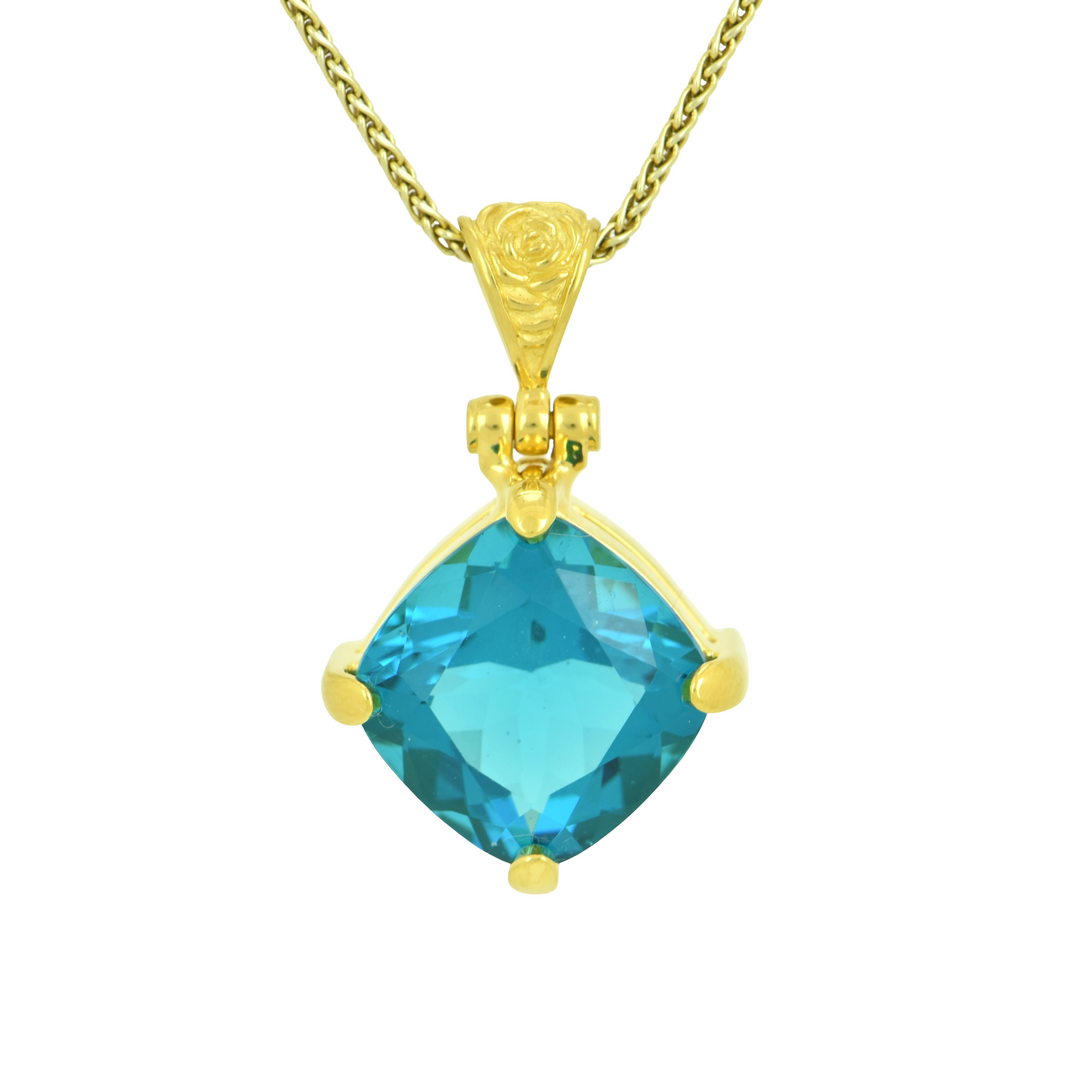 Blue Green Obsidian Pendant