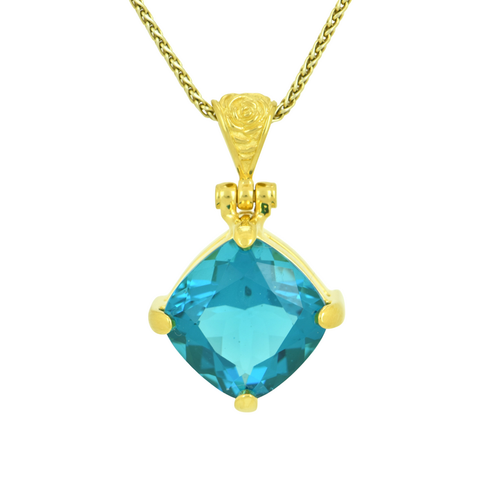 Blue Green Obsidian Pendant