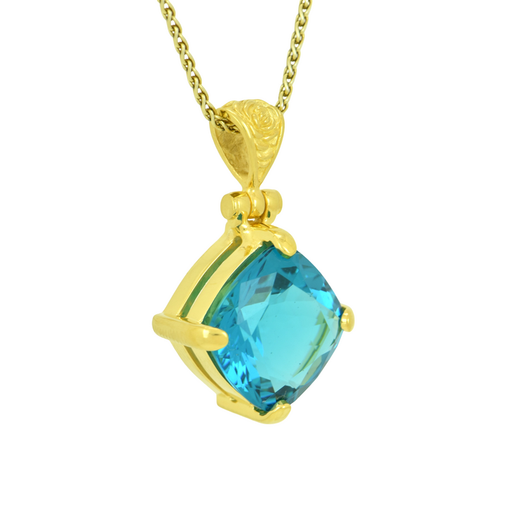 Blue Green Obsidian Pendant