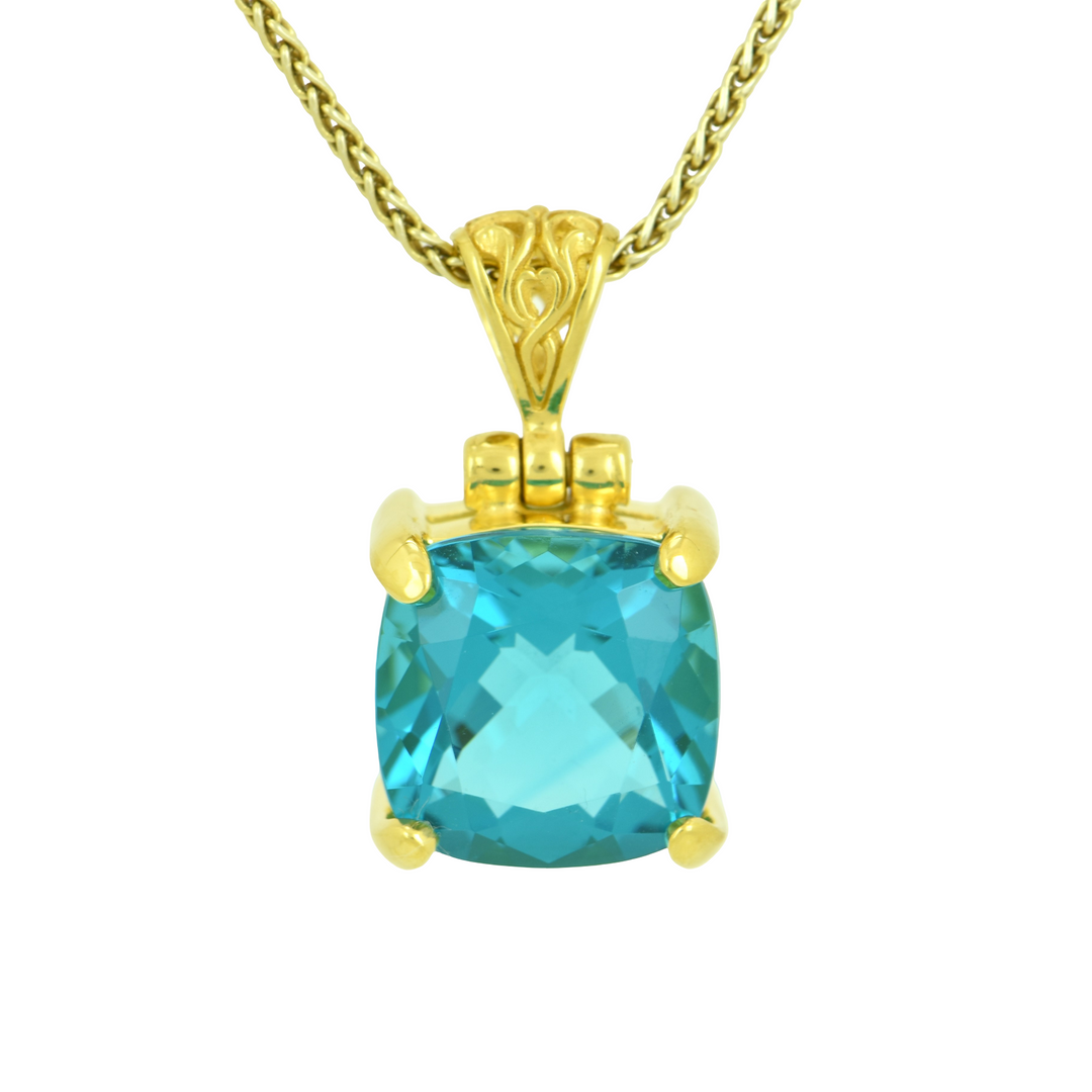 Blue Green Obsidian Pendant