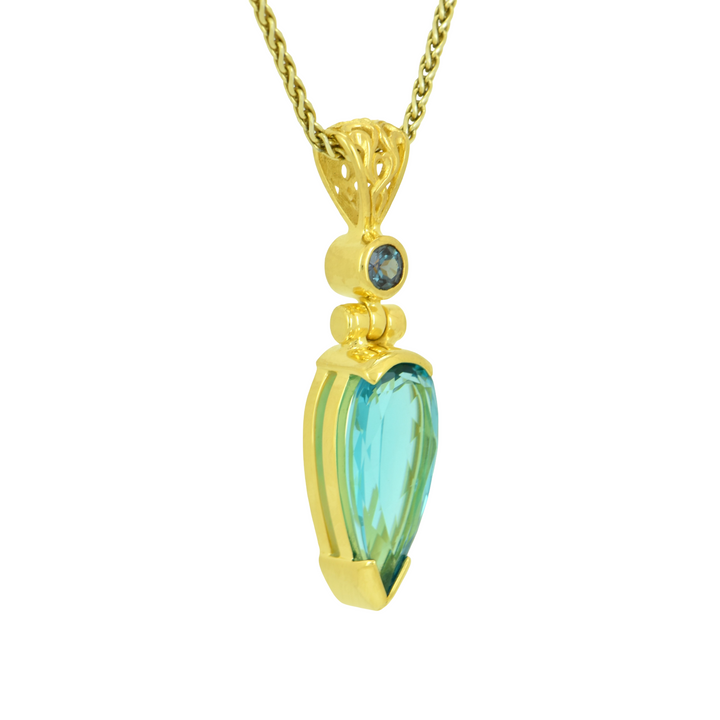 Blue Green Obsidian Pendant