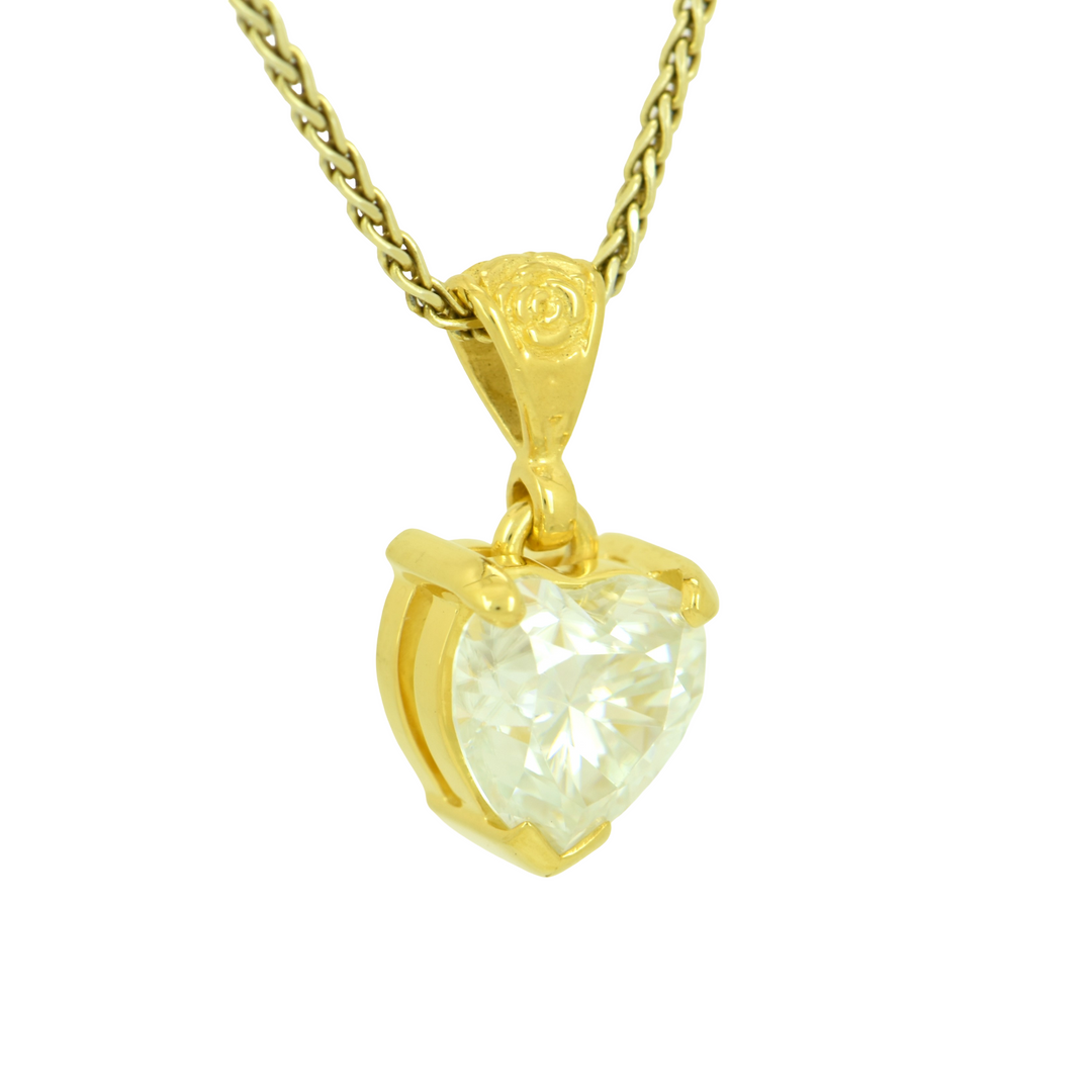White Moissanite Pendant
