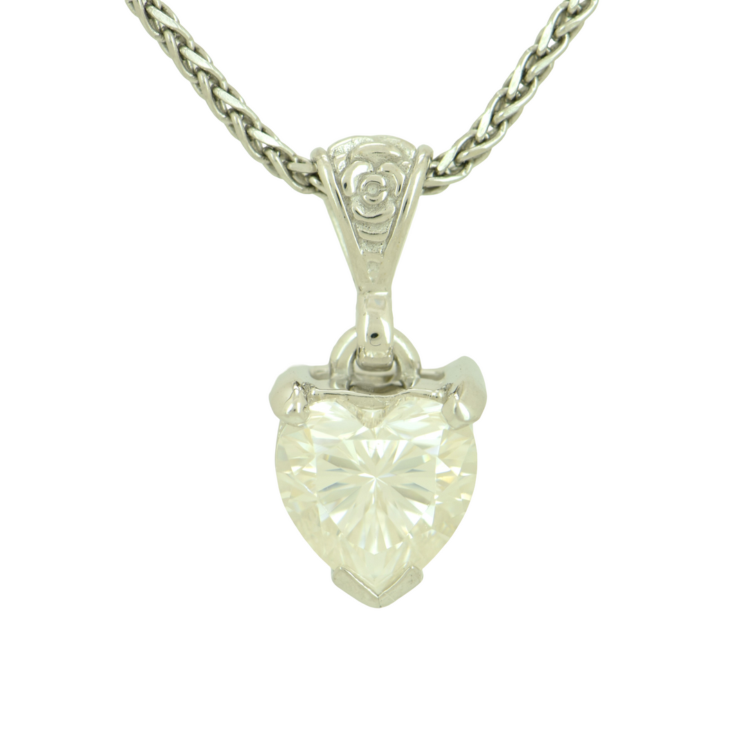 White Moissanite Pendant