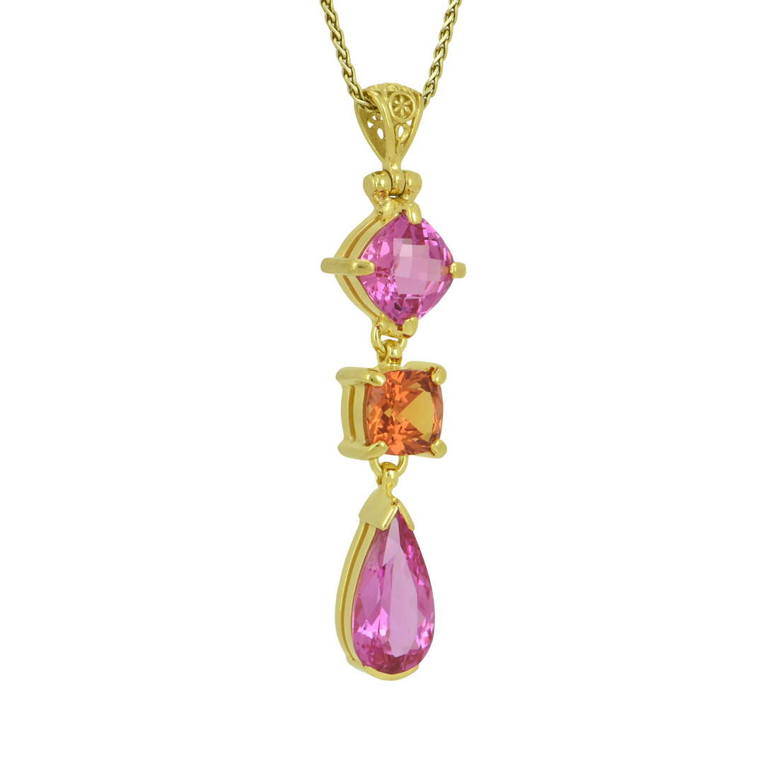 Shasta Pink Sapphire, Padparadscha Sapphire Pendant