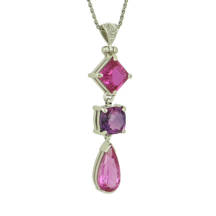 Parvati Pink Sapphire, Amethyst, Shasta Pink Sapphire Pendant