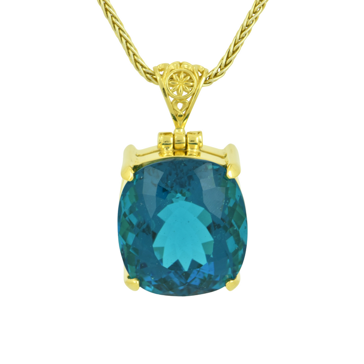 Blue Green Obsidian Pendant