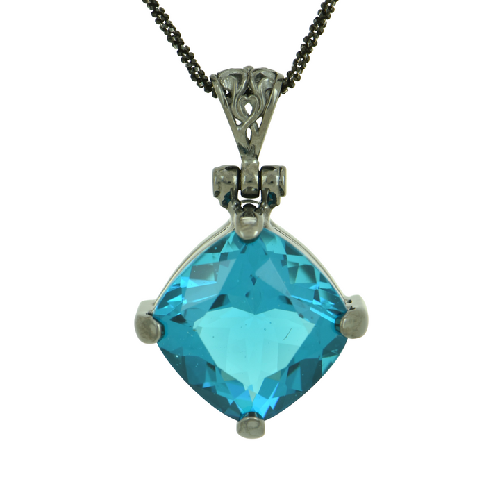 Blue Green Obsidian Pendant