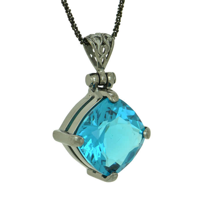 Blue Green Obsidian Pendant