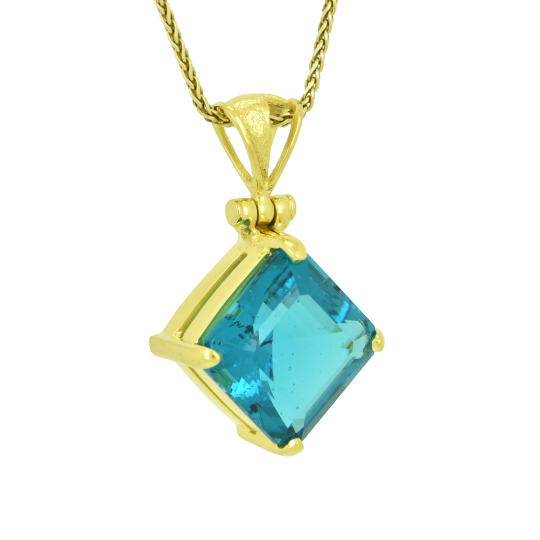 Blue Green Obsidian Pendant
