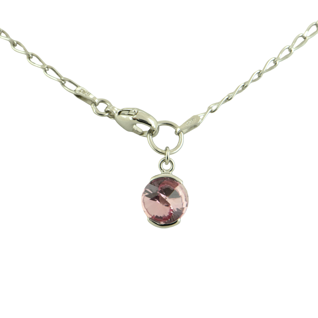 Imperial Pink Sapphire-White Sapphire 18" Necklace