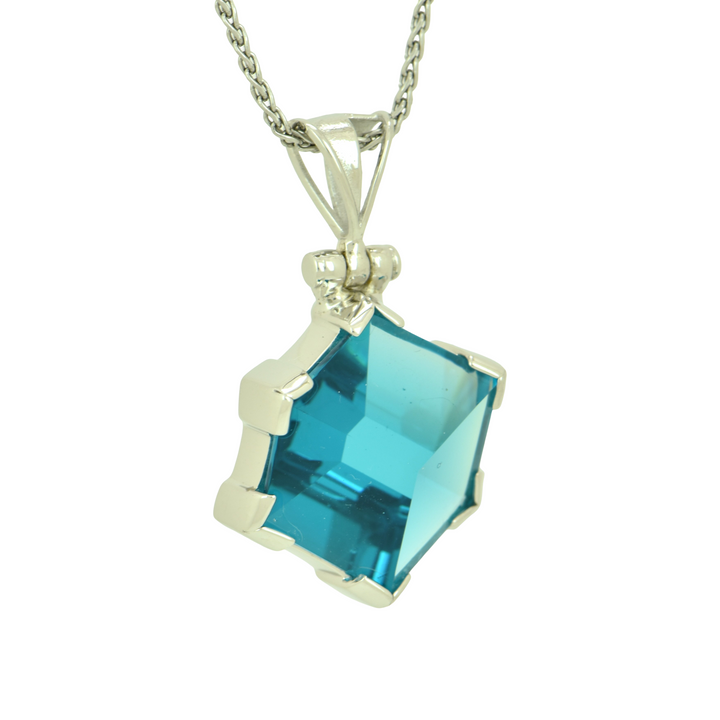 Blue Green Obsidian Portal Quartz Pendant