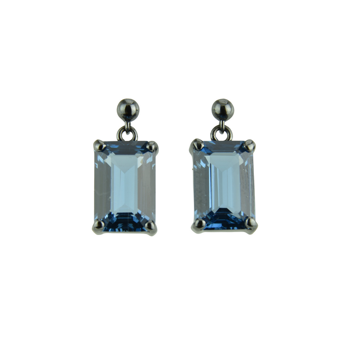Blue Green Spinel Earrings