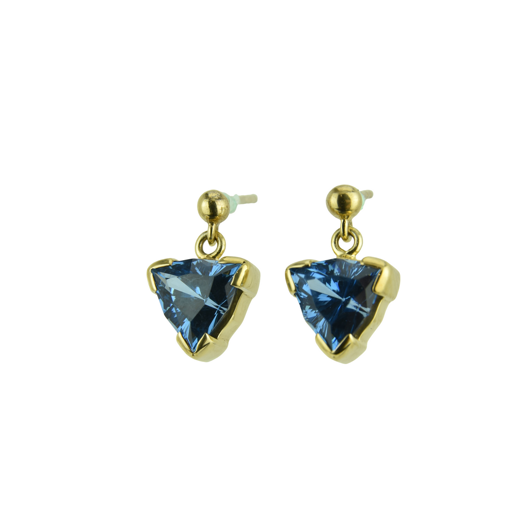 Blue Green Spinel Earrings