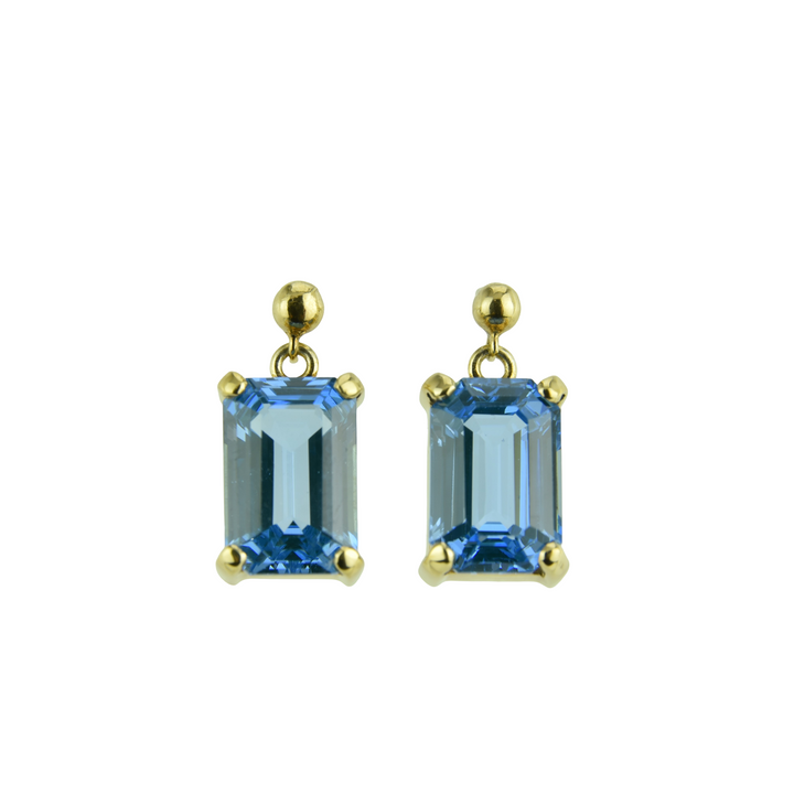 Blue Green Spinel Earrings