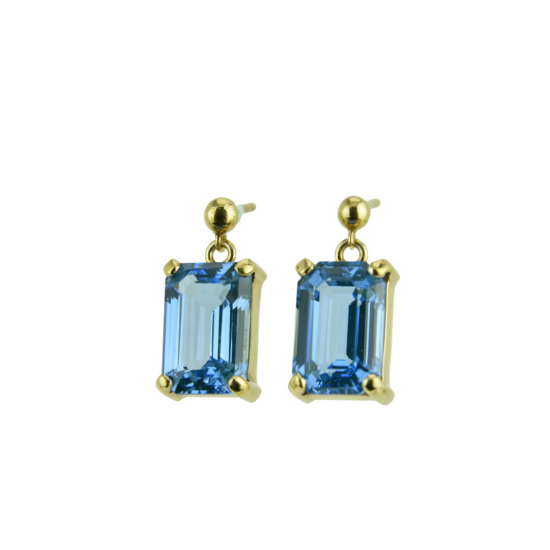 Blue Green Spinel Earrings