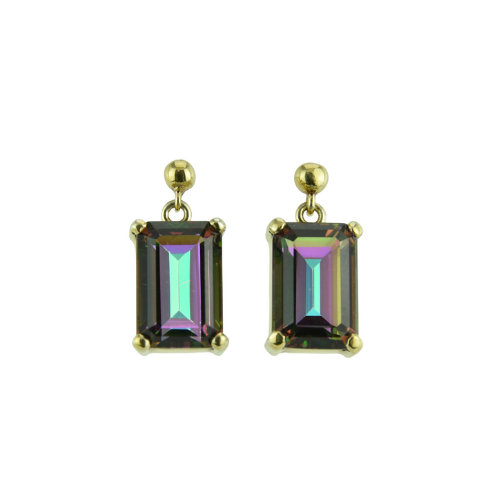 Peacock Mystic Quartz Earrings