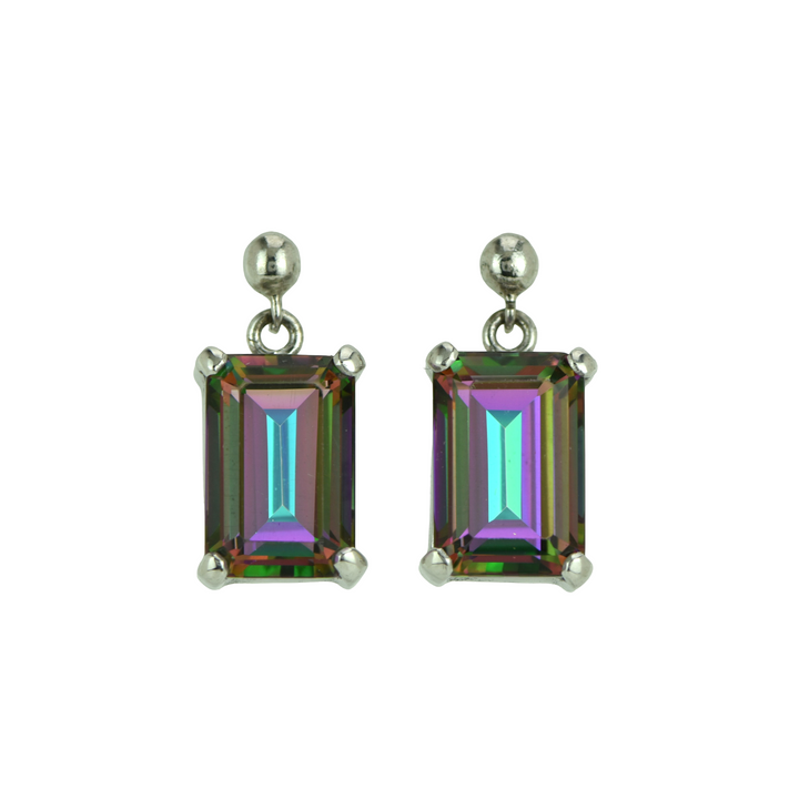Peacock Mystic Quartz Earrings