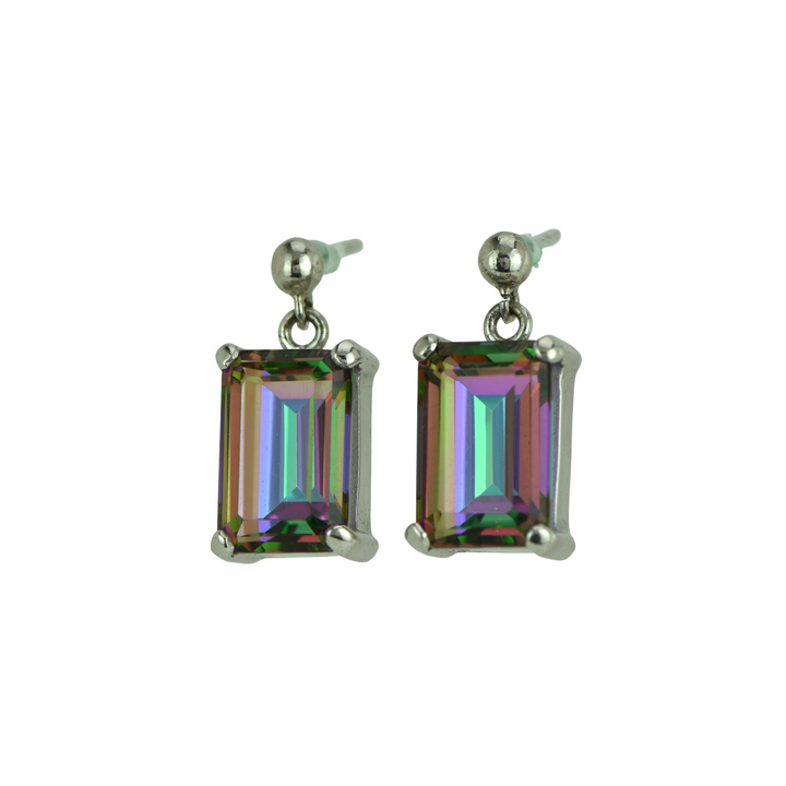 Peacock Mystic Quartz Earrings