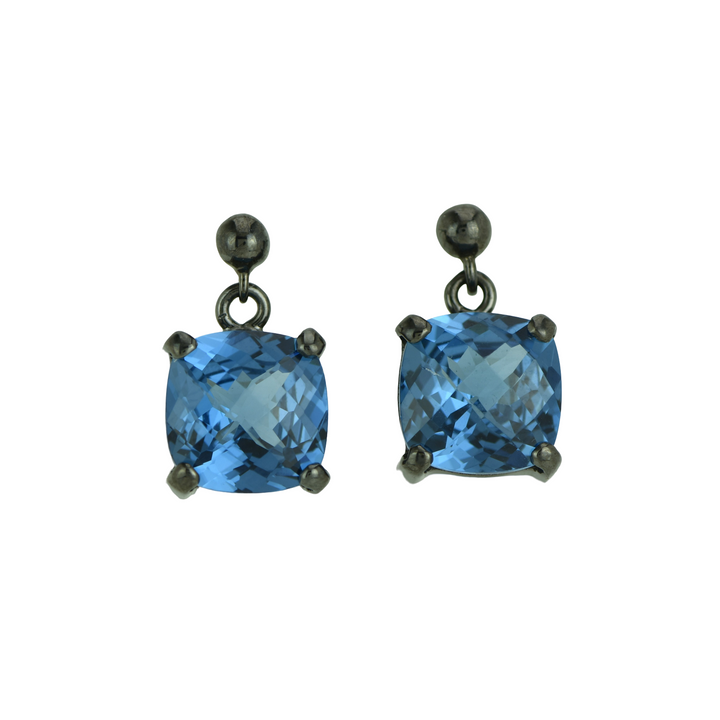 Blue Green Spinel Earrings