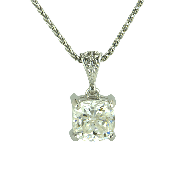 White Moissanite Pendant
