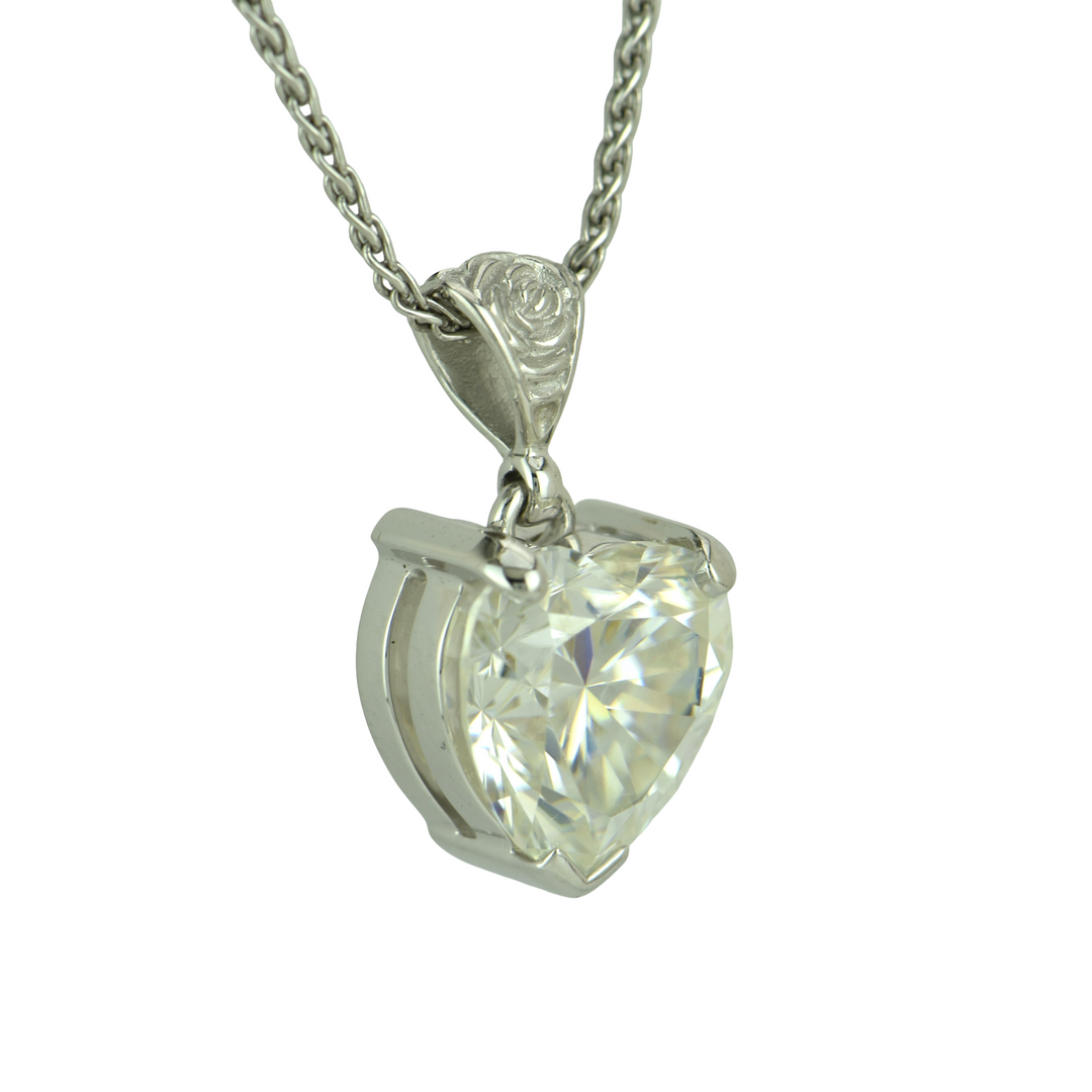 White Moissanite Pendant