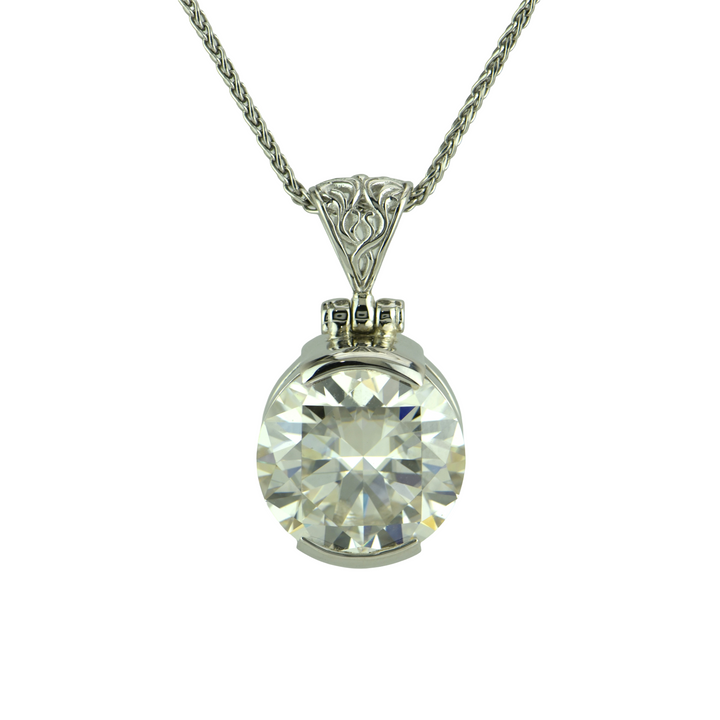 White Moissanite Pendant