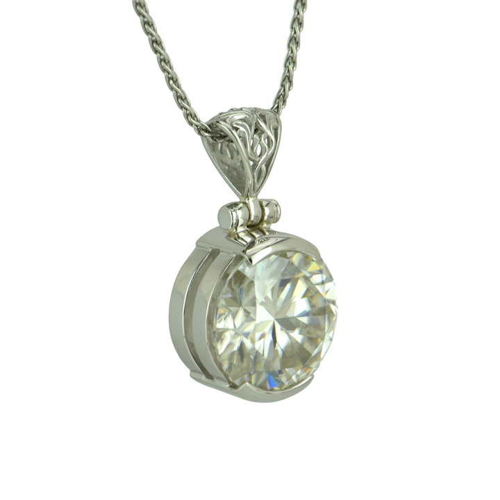 White Moissanite Pendant
