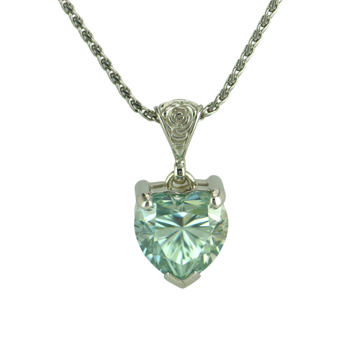 Blue Moissanite Pendant